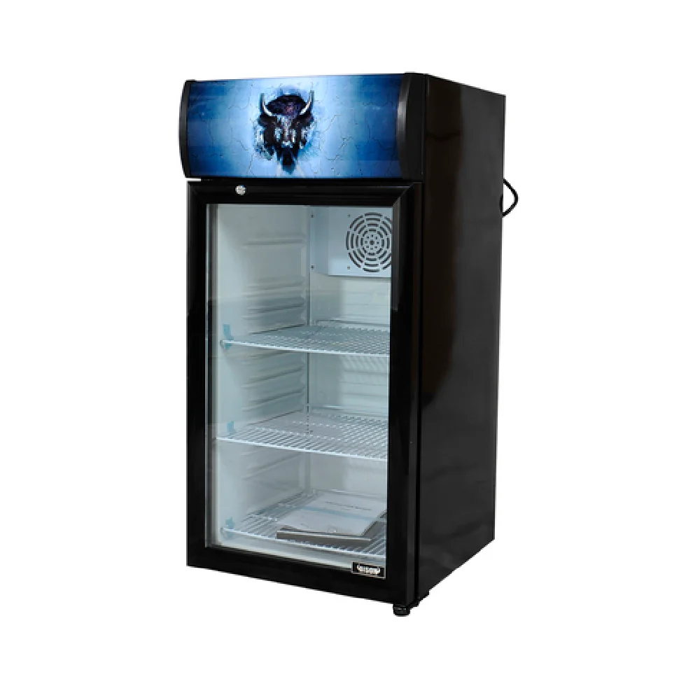 Bison BRM-2.83 18 Inch Countertop Refrigerators 2.83 Cu Ft Black with Glass Door