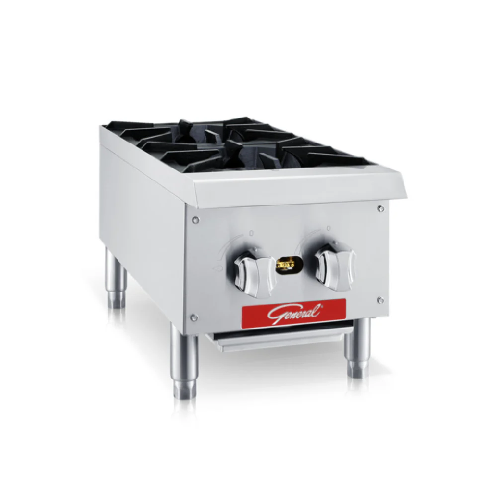 General GCHP-12-2NG 12 Inch Gas Countertop Hotplate 2 Burners 50000 BTU