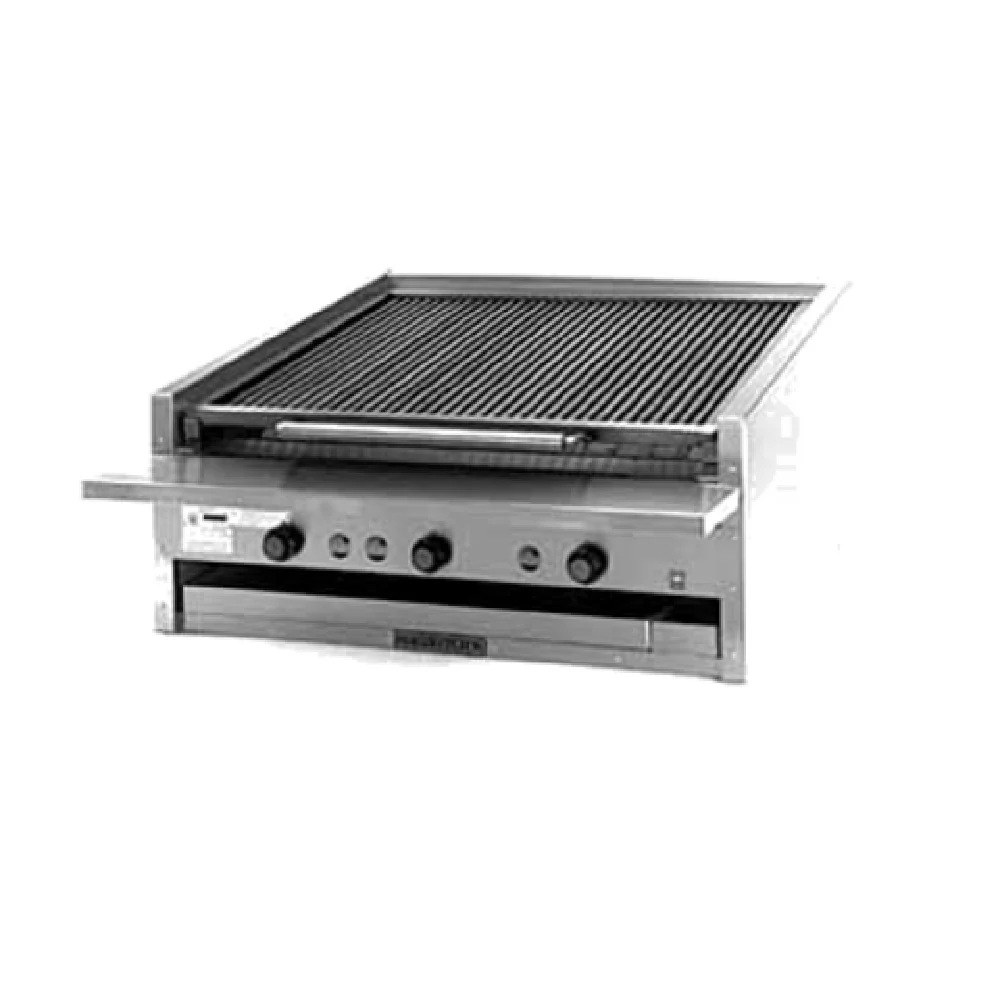 Magikitchn APM-SMB-660_NAT 60 Inch Coal Charbroiler Gas Countertop with Ceramic Briquettes