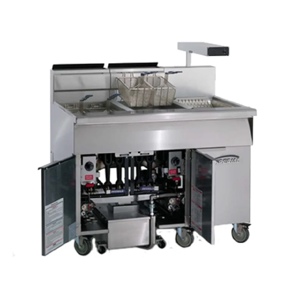 Imperial IFSCB550T_LP 93 Inch Gas Deep Fryer with 5 Tanks 700000 BTU