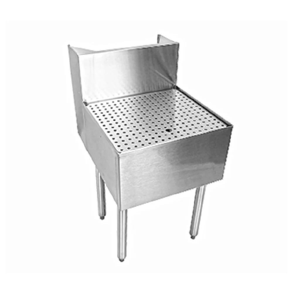 Glastender C-BD-18 18 Inch Underbar Beer Drainer Stainless Steel Front Drain Pan