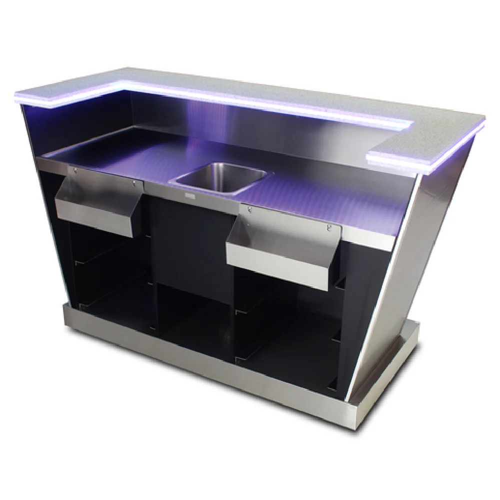 Forbes Industries 5783-6 33 Inch Alchemy Mobile Bar with Stainless Steel Countertop Forbes Industries 5783-6 33 Inch Alchemy Mobile Bar with Stainless Steel Countertop