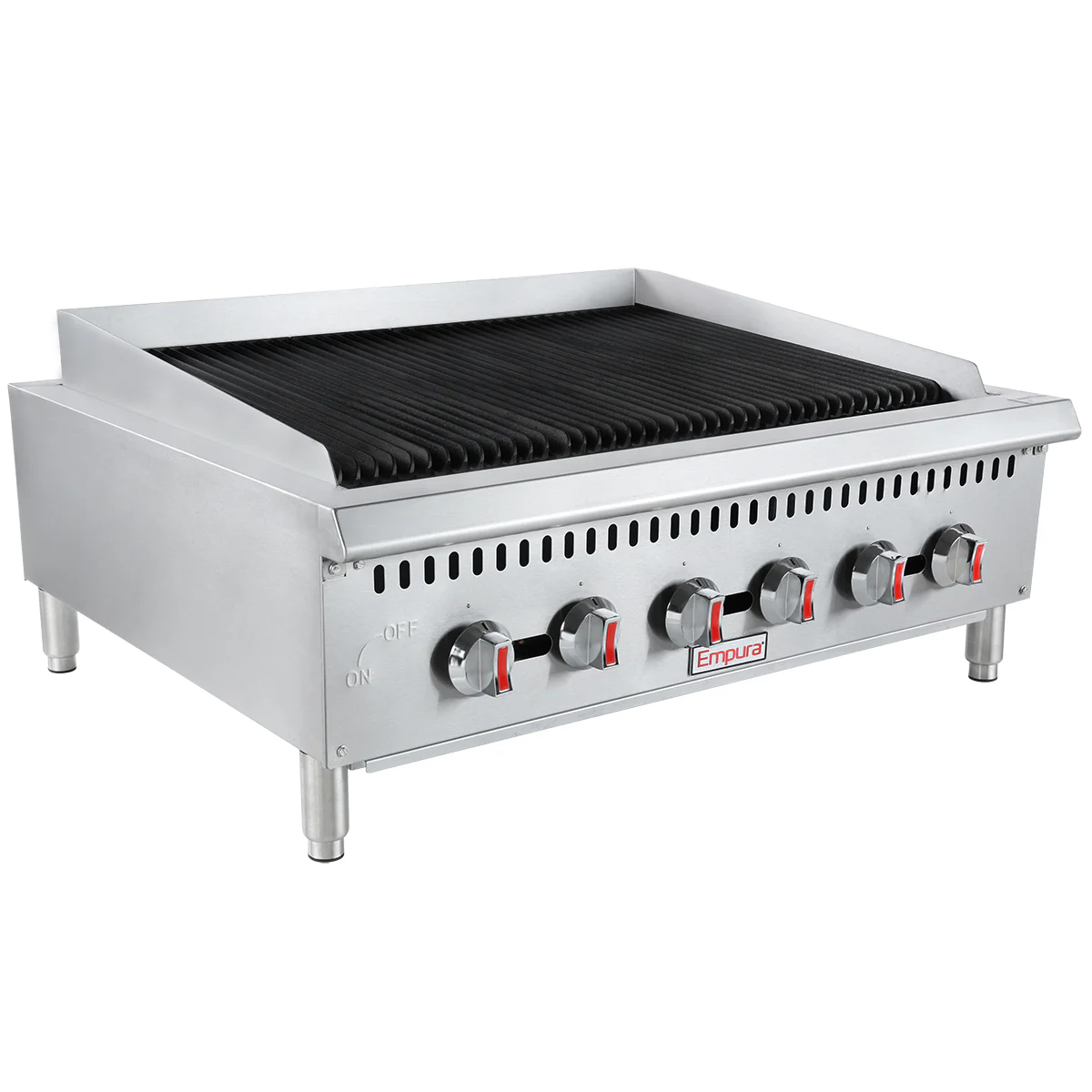 Empura Equipment ECB-36 36 Inch Gas Charbroiler with 6 Burners 120000 BTU Empura Equipment ECB-36 36 Inch Gas Charbroiler with 6 Burners 120000 BTU