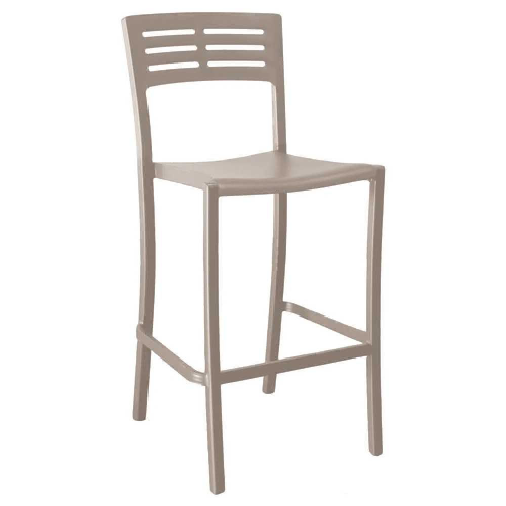 Grosfillex US739181 13 Inch Armless Stacking Bar Stool Outdoor Resin Aluminum