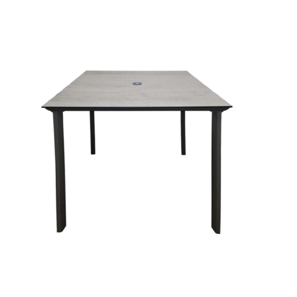 Grosfillex R1001288 36 Inch Square Outdoor Table Black Laminate Aluminum Base ADA Compliant