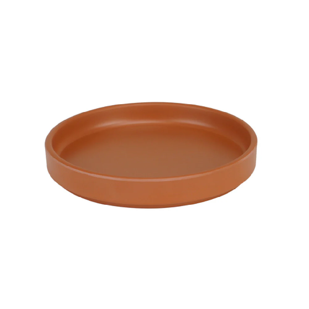 Cal Mil 22026-8-109 8-1/4 Inch Round Low Rim Plate Terra Cotta Melamine Cal Mil 22026-8-109 8-1/4 Inch Round Low Rim Plate Terra Cotta Melamine