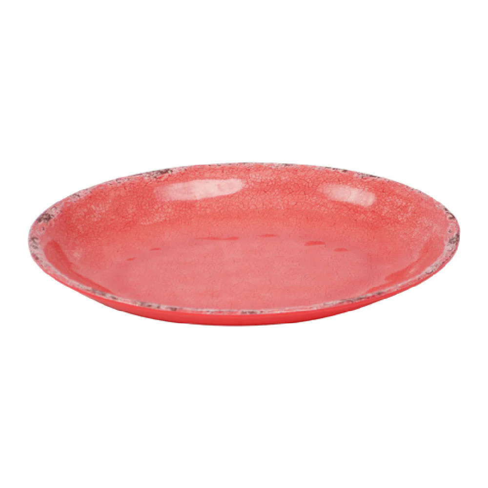 BauscherHepp TR16314 8-1/4 Inch Wide Red Oval Bowl Melamine with Crackle Glaze