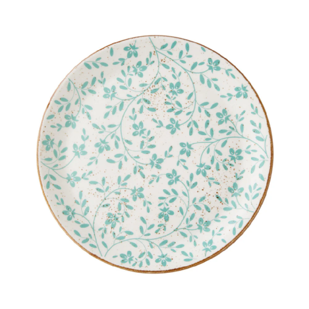 Steelite 18020544 11 Inch Plate Flora Aqua Round Alumina Vitrified