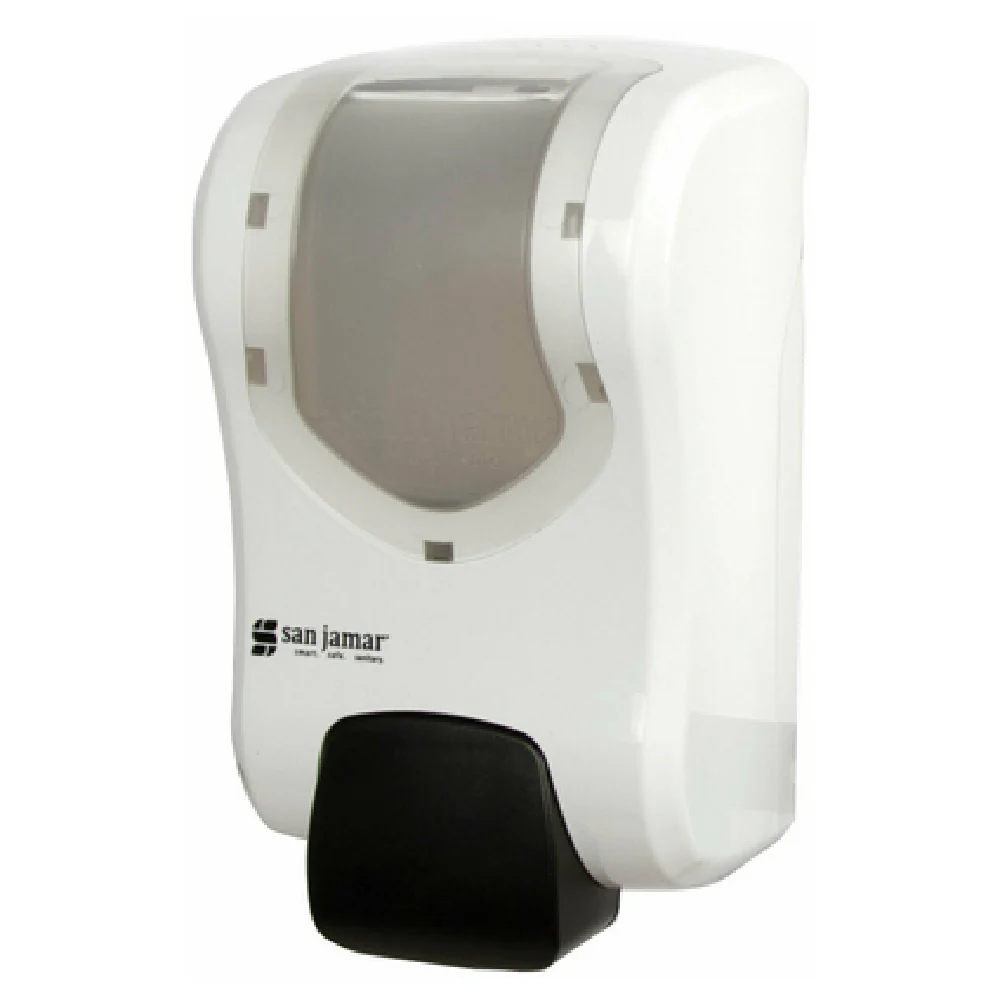 Carlisle S970WHCL 5-1/4 Inch Manual Soap and Sanitizer Dispenser Plastic White Carlisle S970WHCL 5-1/4 Inch Manual Soap and Sanitizer Dispenser Plastic White