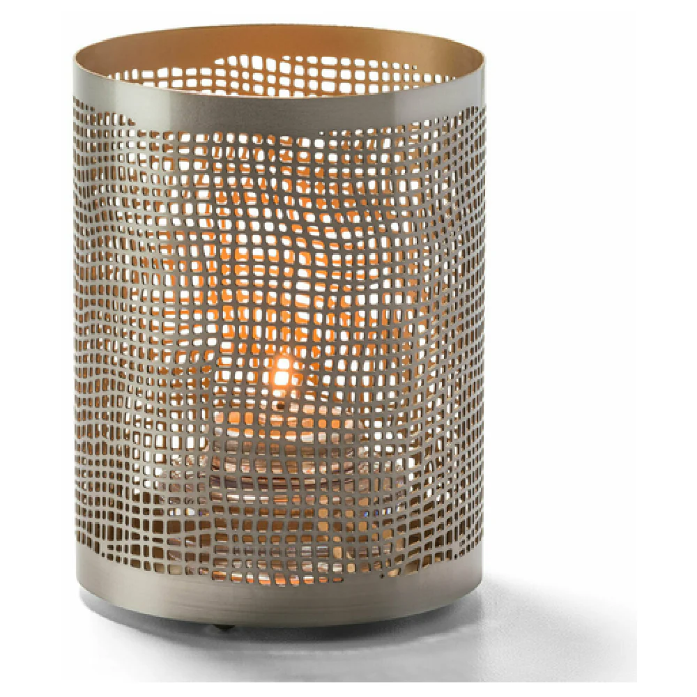 Hollowick 6417 3-1/8 Inch Candle Lamp Metal Perforated with Gold and Pewter Finish