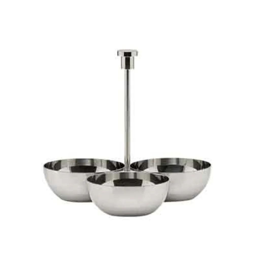 BauscherHepp 15.4837.0000 Snack Stand Three-section Stainless Steel Silver Plate