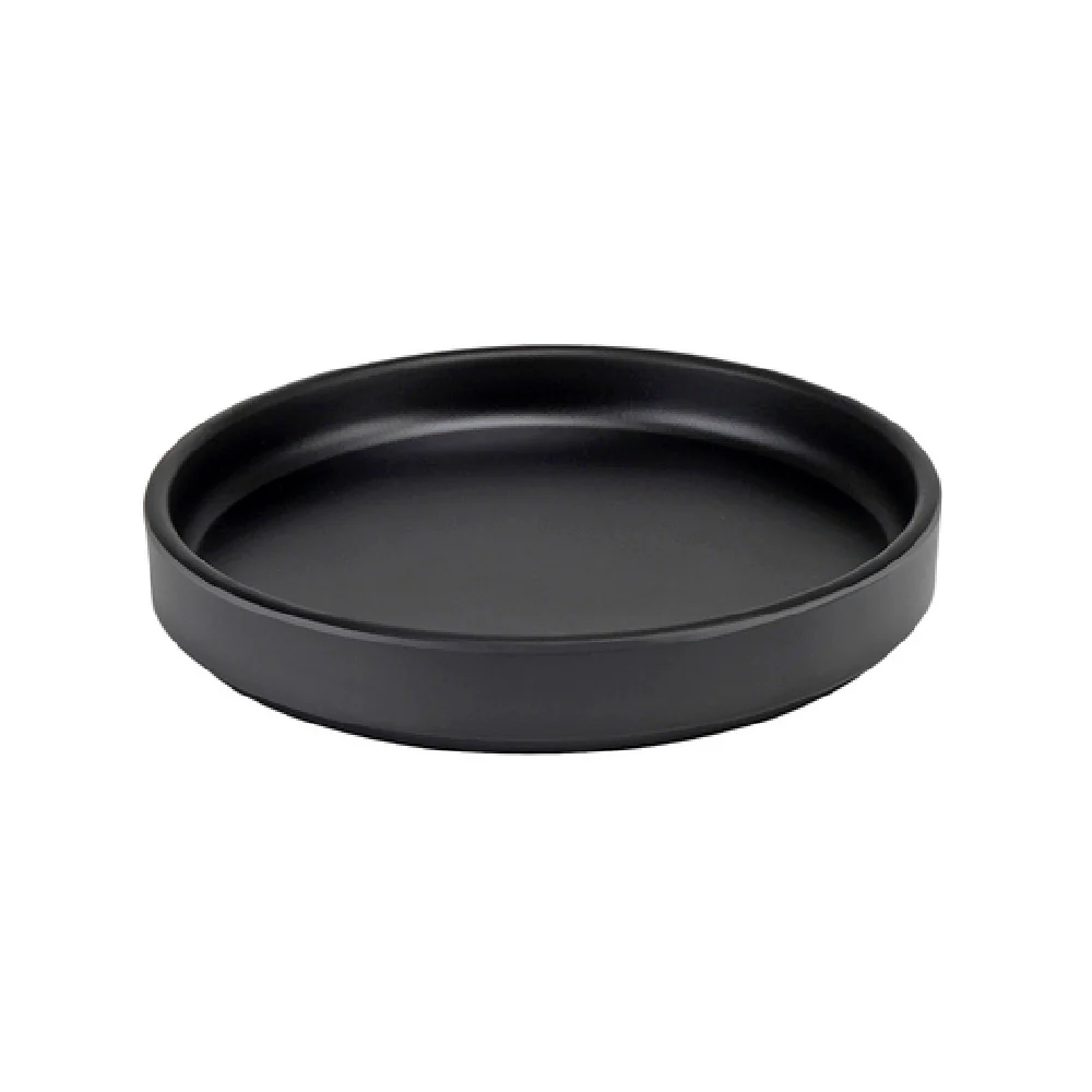 Cal Mil 22026-8-13 8-1/4 Inch Low Rim Round Plate Melamine Black Cal Mil 22026-8-13 8-1/4 Inch Low Rim Round Plate Melamine Black