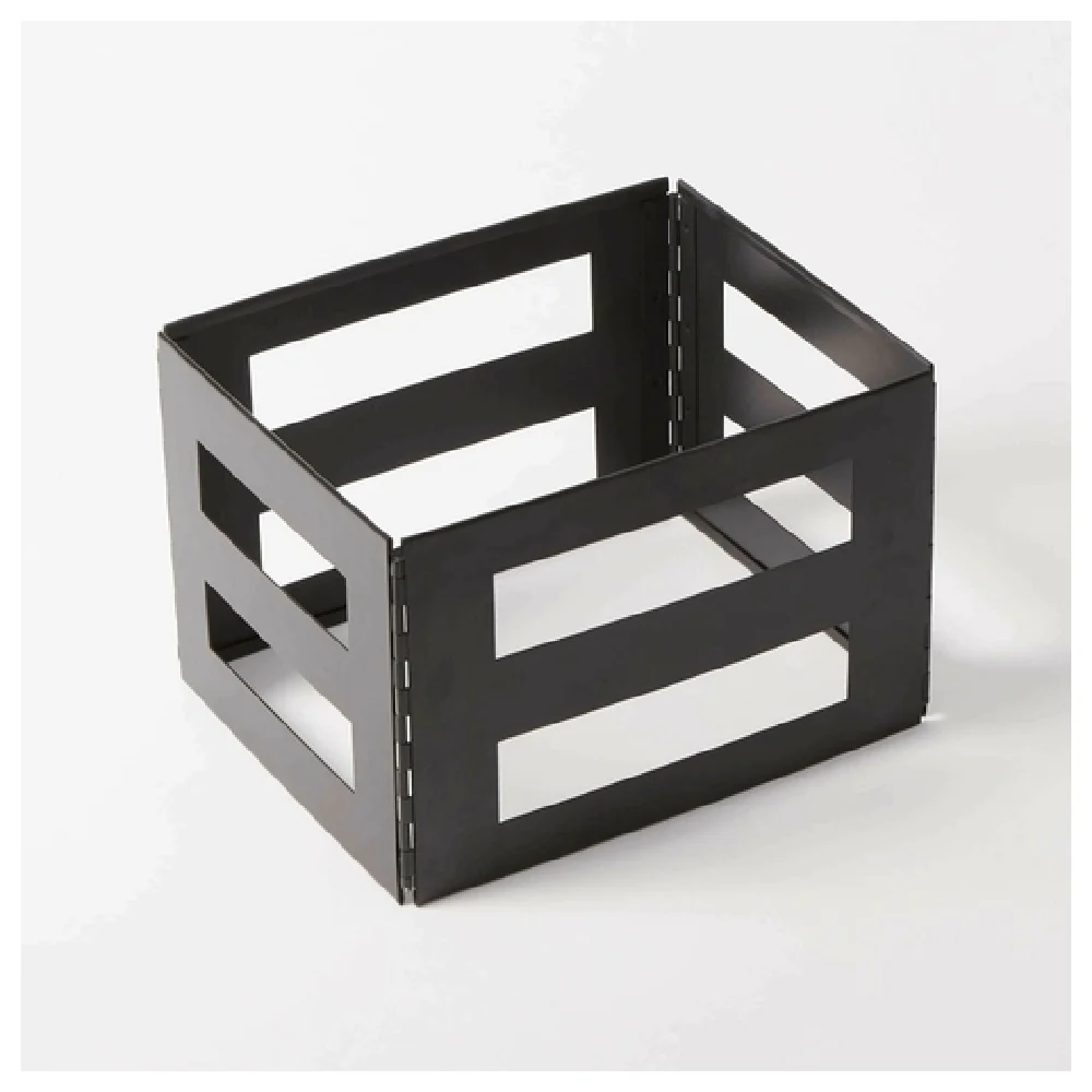 American Metalcraft KBC10 12-1/8 Inch Crate Collapsible Iron Black Powder-Coated Finish