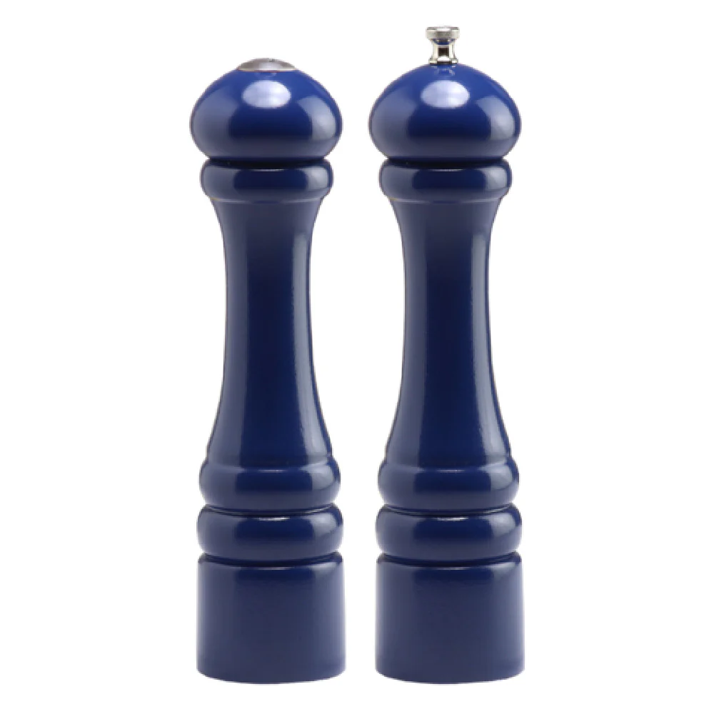 Chef Specialties 10700 10 Inch Manual Pepper Mill and Salt Shaker Set Cobalt Blue Wood
