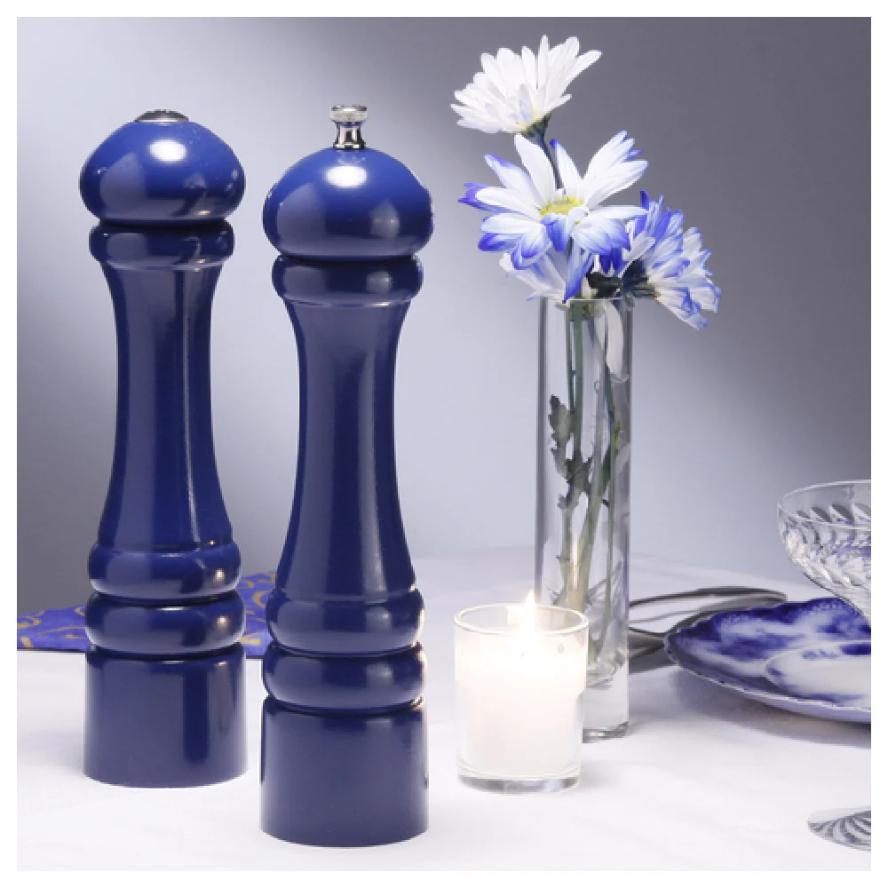Chef Specialties 10700 10 Inch Manual Pepper Mill and Salt Shaker Set Cobalt Blue Wood Chef Specialties 10700 10 Inch Manual Pepper Mill and Salt Shaker Set Cobalt Blue Wood