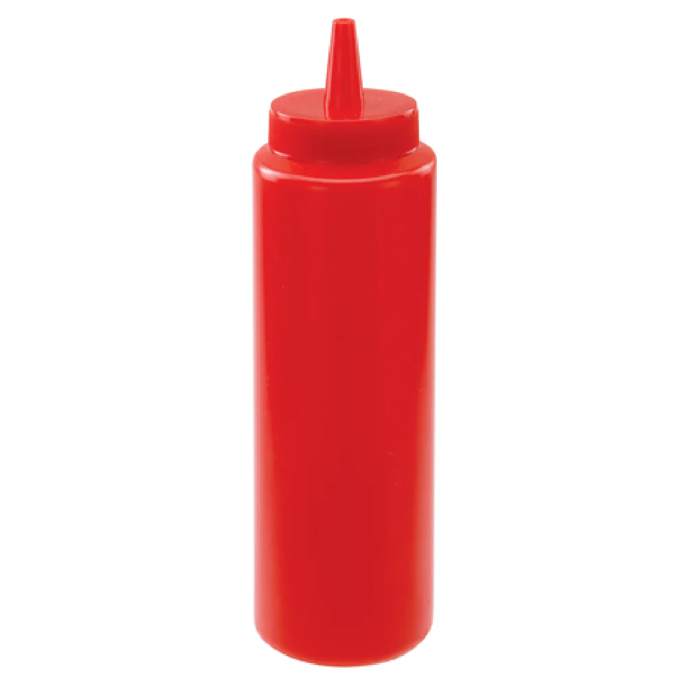 Winco PSB-08R 8 Oz Squeeze Bottle BPA Free Red Plastic 6 Packs