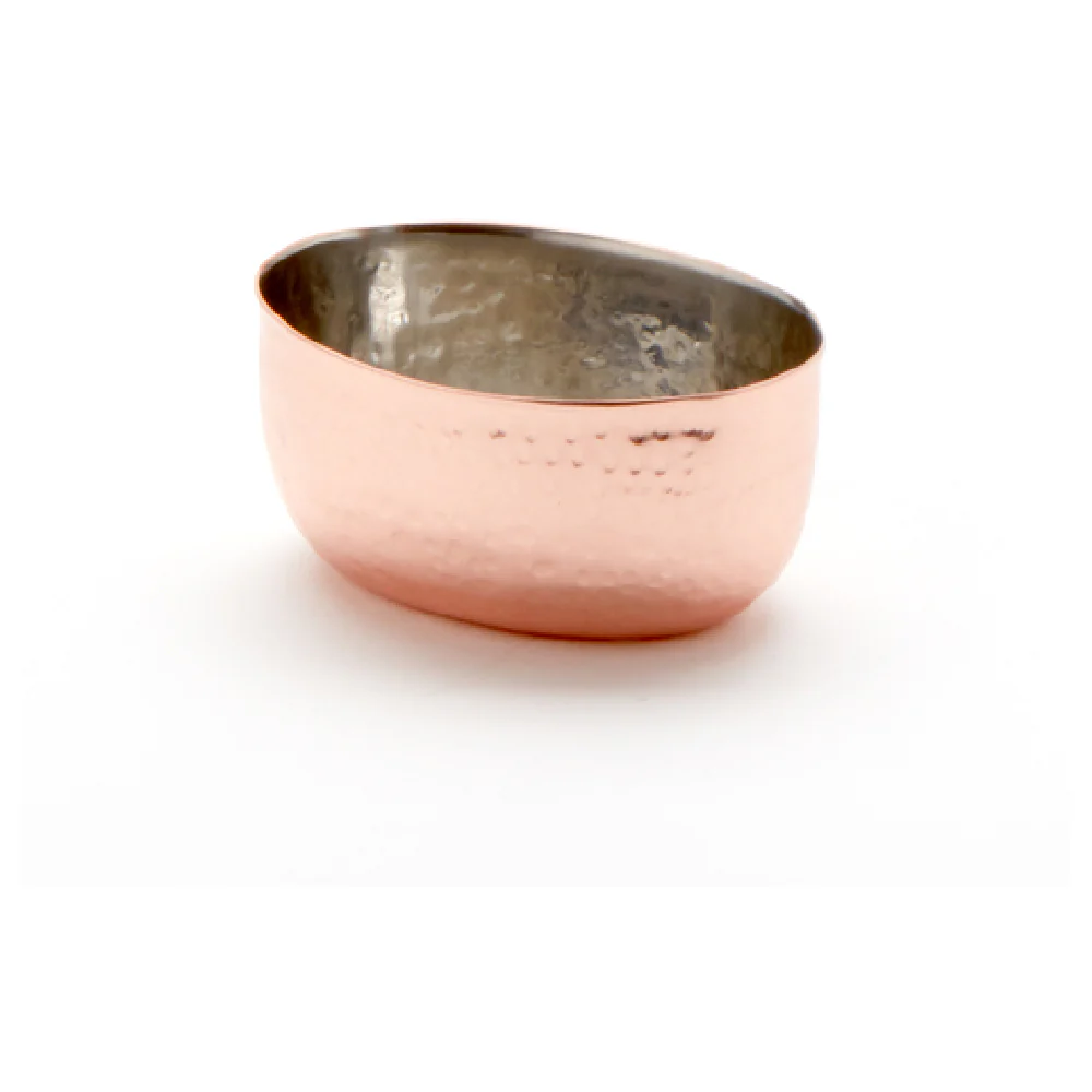 American Metalcraft HSC3 3 Oz Oval Sauce Cup with Hammered Copper Exterior American Metalcraft HSC3 3 Oz Oval Sauce Cup with Hammered Copper Exterior
