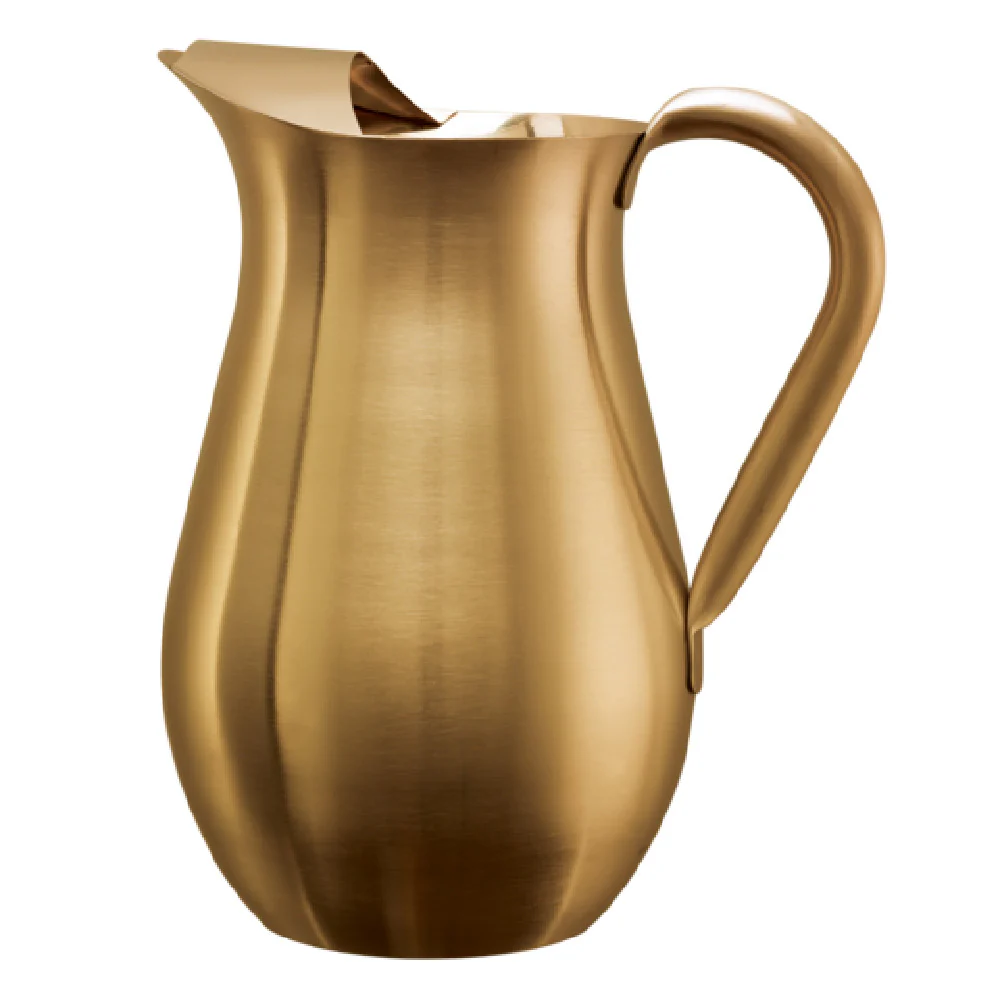 Service Ideas WPB2BSVG 2 Liter Bell Pitcher with Ice Guard Vintage Gold Stainless Steel Service Ideas WPB2BSVG 2 Liter Bell Pitcher with Ice Guard Vintage Gold Stainless Steel