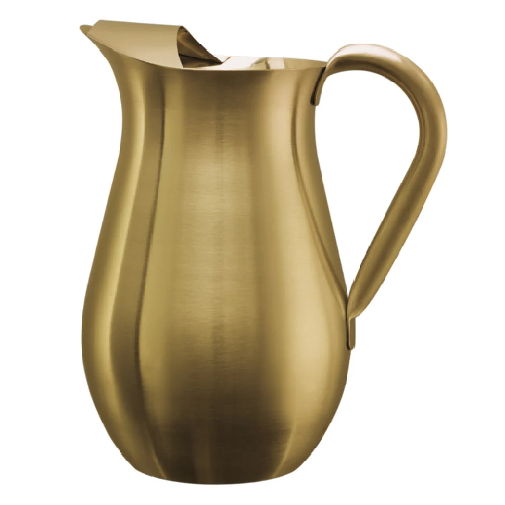 Service Ideas WPB2BSVG 2 Liter Bell Pitcher with Ice Guard Vintage Gold Stainless Steel Service Ideas WPB2BSVG 2 Liter Bell Pitcher with Ice Guard Vintage Gold Stainless Steel