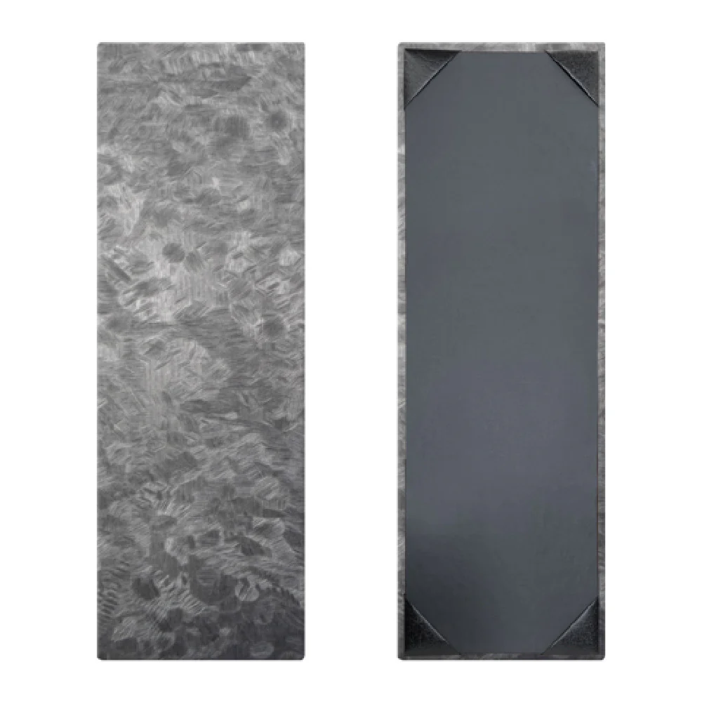 Risch MET-1V 4.25X14 Menu Cover 4-1/4 Inch Brushed Metallic Faux-leather
