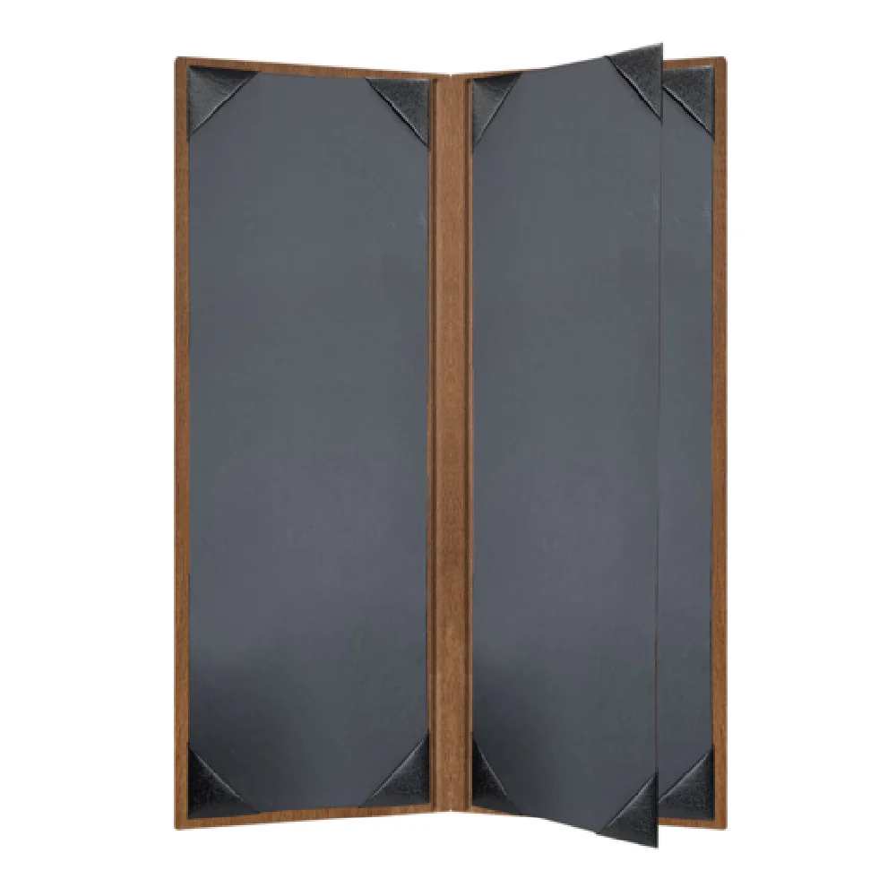 Risch SHERWOOD-4V 4.25 Inch Faux-wood Menu Cover Booklet Black Tabs Risch SHERWOOD-4V 4.25 Inch Faux-wood Menu Cover Booklet Black Tabs