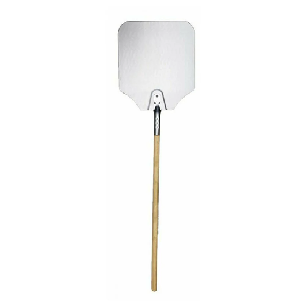Omcan 80251 12 Inch Aluminum Pizza Peel with Wooden Handle 52 Inch Long