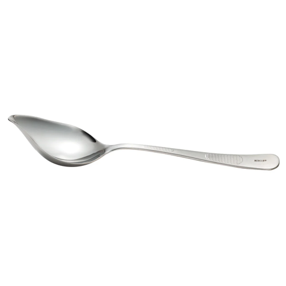 Mercer Culinary M35142 1 Oz Saucier Spoon with Tapered Pouring Spout Stainless Steel Satin Finish Mercer Culinary M35142 1 Oz Saucier Spoon with Tapered Pouring Spout Stainless Steel Satin Finish