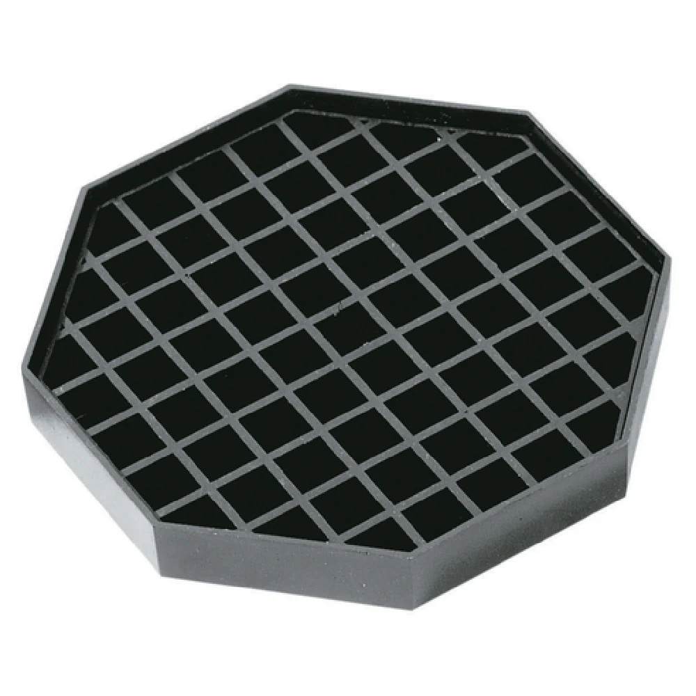Spill-Stop 1452-B 6 Inch Drip Tray Octagon Plastic Black with Removable Grid