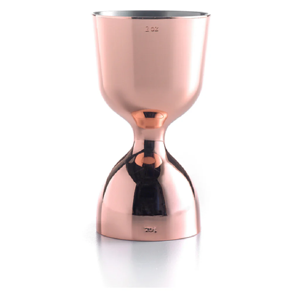 Mercer Culinary M37006CP 1 to 2 Oz Straight Rim Jigger Heavy Duty Stainless Steel Copper Plated