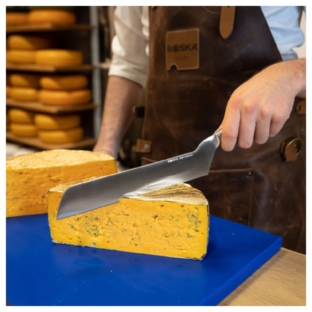 BOSKA Professional Cheese Equipment 190031 Boska Semi-hard Cheese Knife 210mm Blue 2.36''W X 13.77''D X 0.78''H BOSKA Professional Cheese Equipment 190031 Boska Semi-hard Cheese Knife 210mm Blue 2.36''W X 13.77''D X 0.78''H