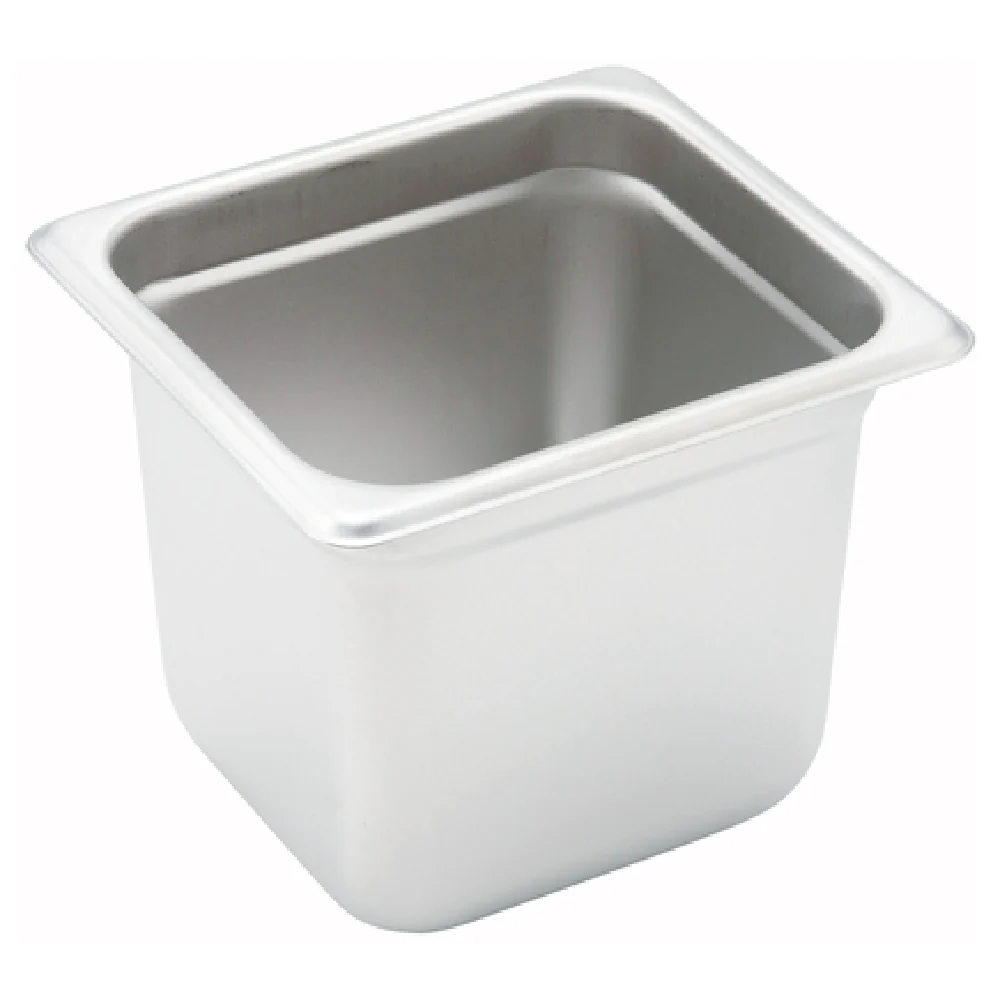 Winco SPJH-606 6-7/8 Inch Stainless Steel Steam Table Pan 22 Gauge Anti-jamming