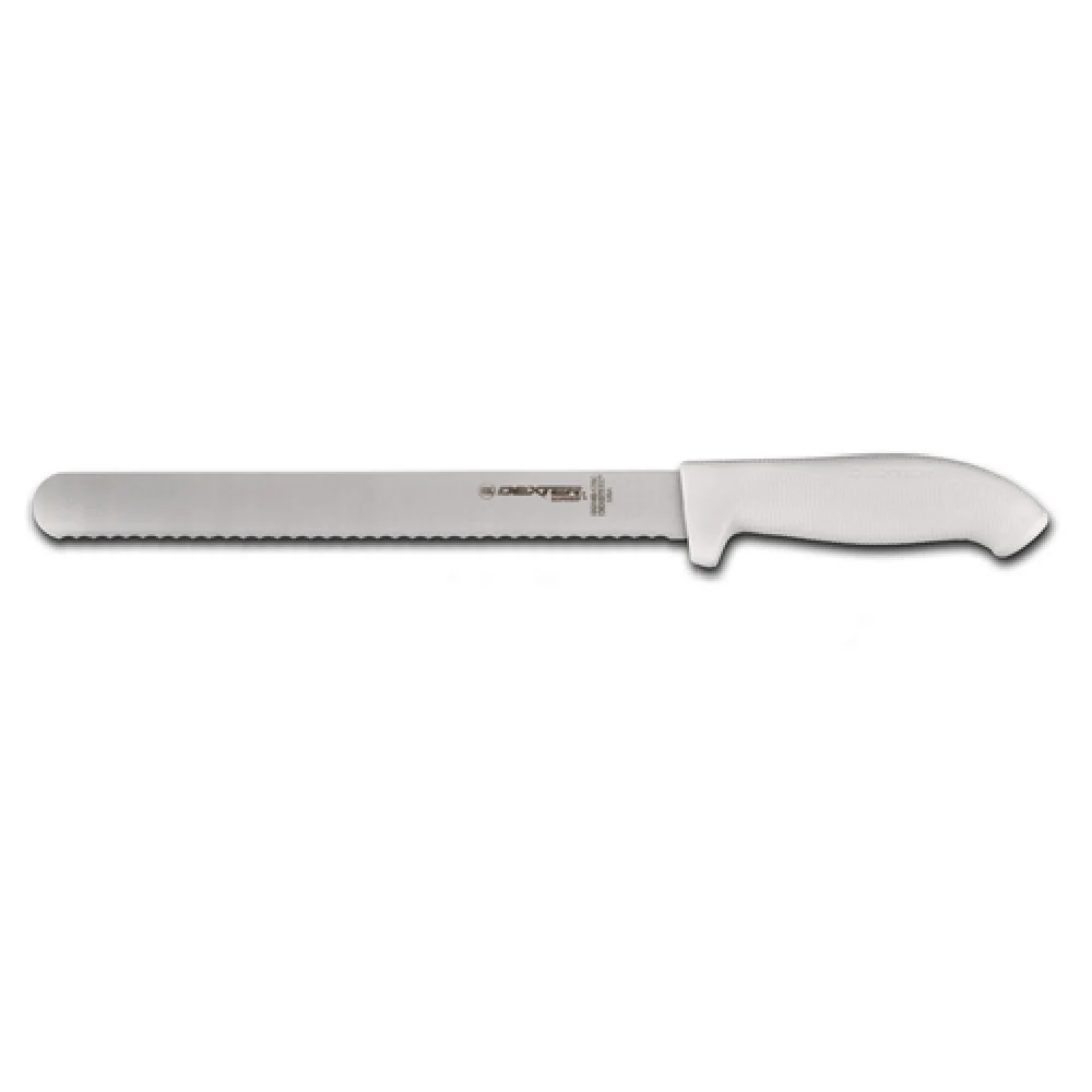 Dexter Russell SG140-12SC-PCP 12 Inch Roast Knife with Scalloped Edge Rubber White