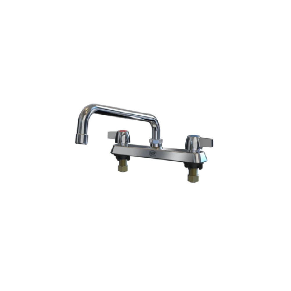 NBR Equipment P3D8S8 8 Inch Deck Mount Faucet with Brass Body and 8 Inch Swing Spout