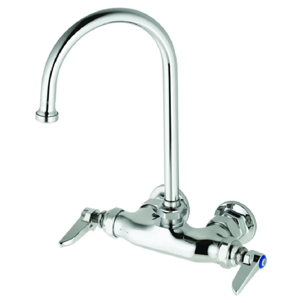 T&S Brass B-0346 3-3/8 Inch Splash Mounted Gooseneck Faucet Low Lead ADA Compliant