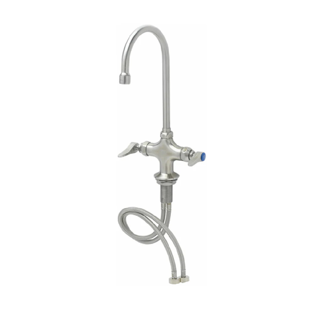 T&S Brass S-0300 5 3/4 Inch Mixing Faucet with Stainless Steel Lever Handles