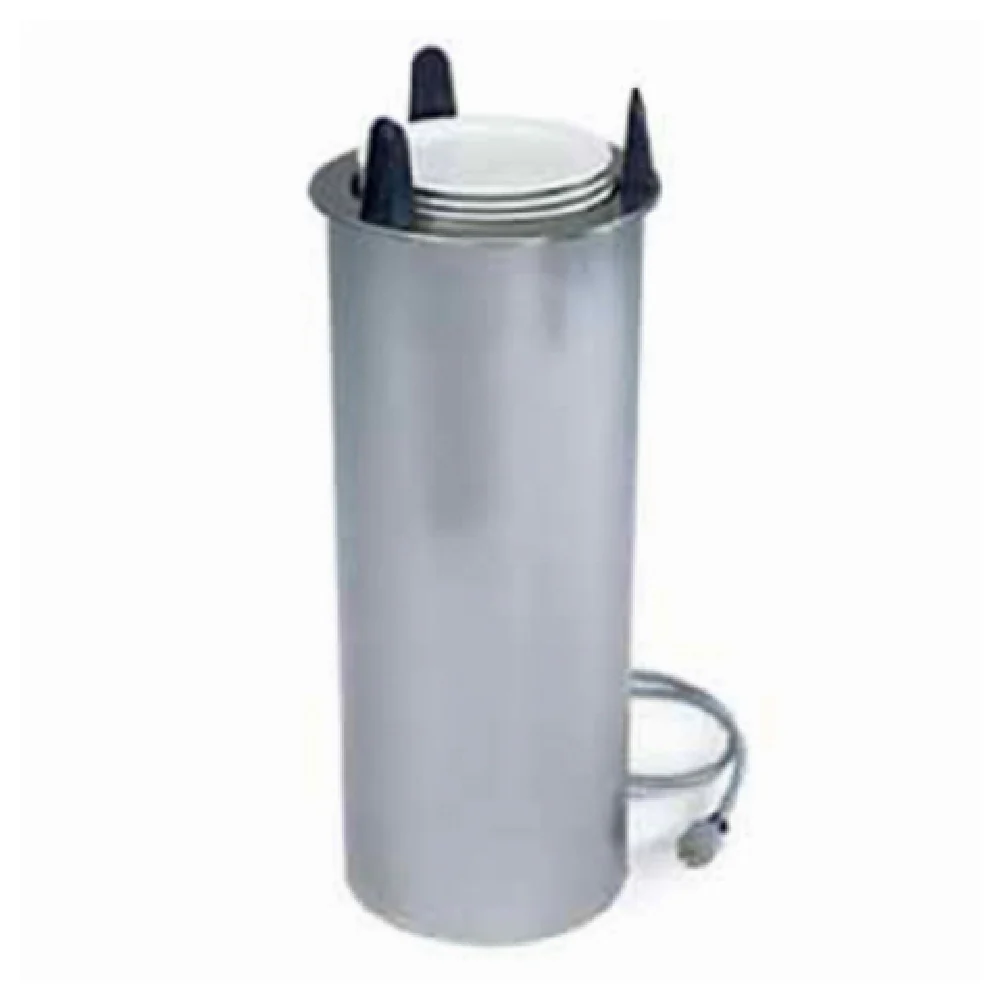 Lakeside 600725_120/60/1 Dish Dispenser 7-1/4 Inch Diameter Heated Stainless Steel Drop-in with Easy-Glide Design