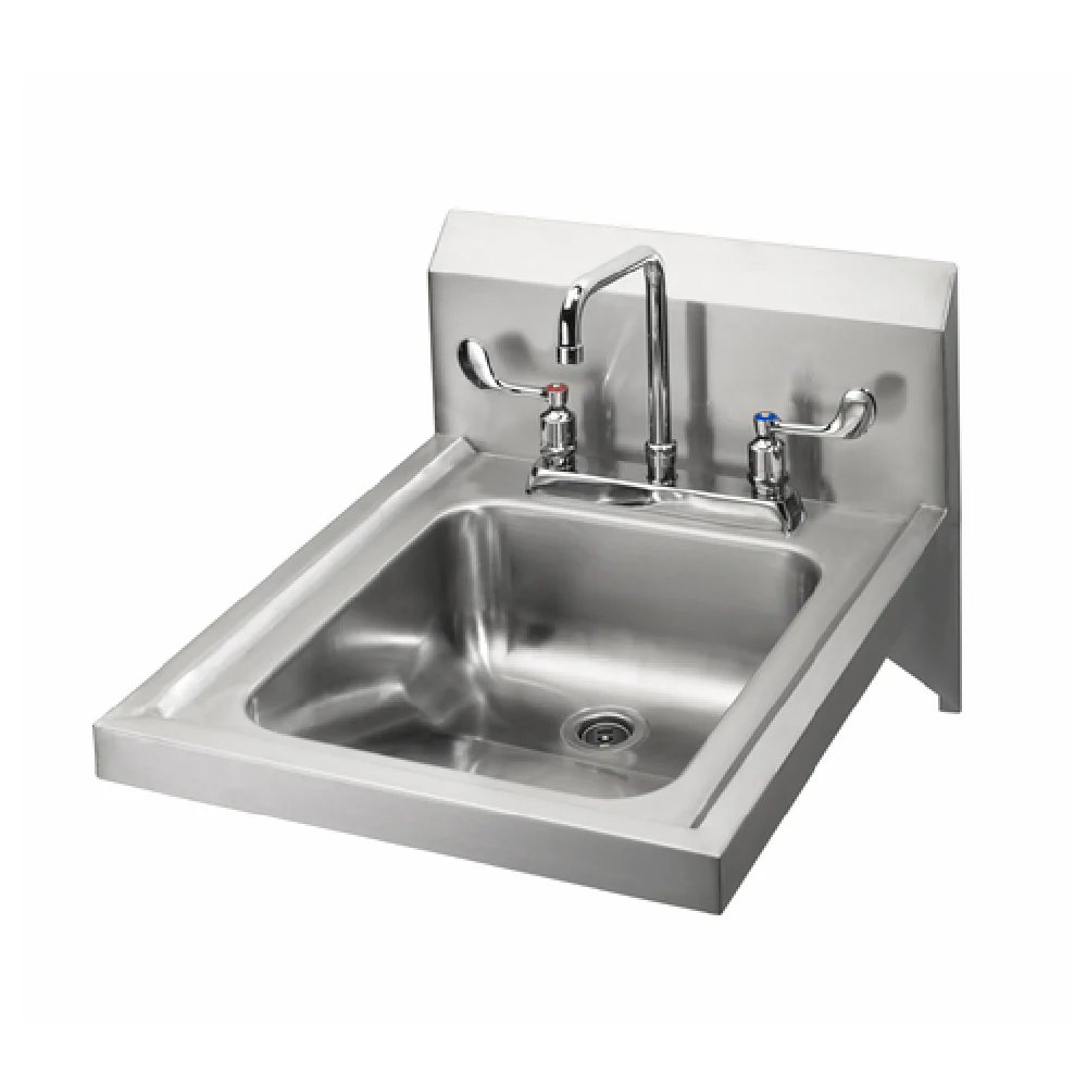 Krowne HS-53 14 Inch Hand Sink Wall Mount with Faucet and Wrist Blades Stainless Steel