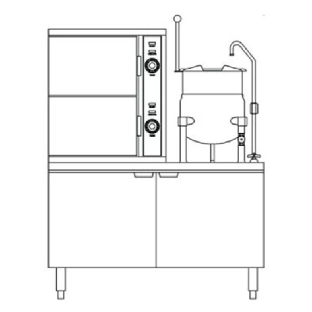 Crown Steam GCX-2-6_LP 44 Inch Gas Convection Steamer Kettle with 2 Compartments Crown Steam GCX-2-6_LP 44 Inch Gas Convection Steamer Kettle with 2 Compartments