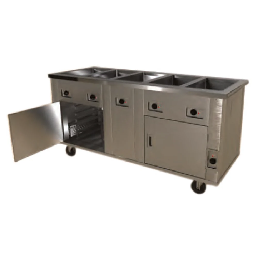 Dinex DXP3HFHIB 46 Inch Electric Hot Food Serving Counter with 3 Wells