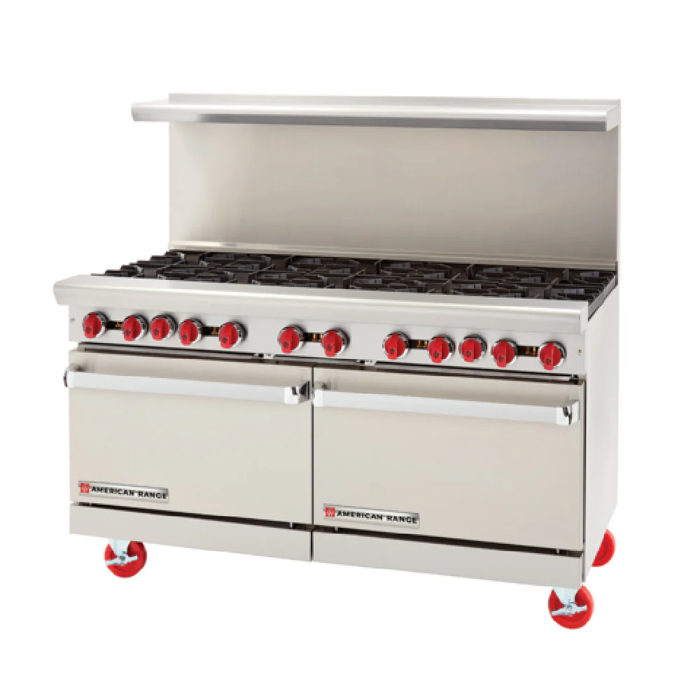 American Range AR-12G-8B-DSB_NAT 60 Inch Gas Restaurant Range with 12 Inch Griddle 8 Burners 276000 BTU American Range AR-12G-8B-DSB_NAT 60 Inch Gas Restaurant Range with 12 Inch Griddle 8 Burners 276000 BTU