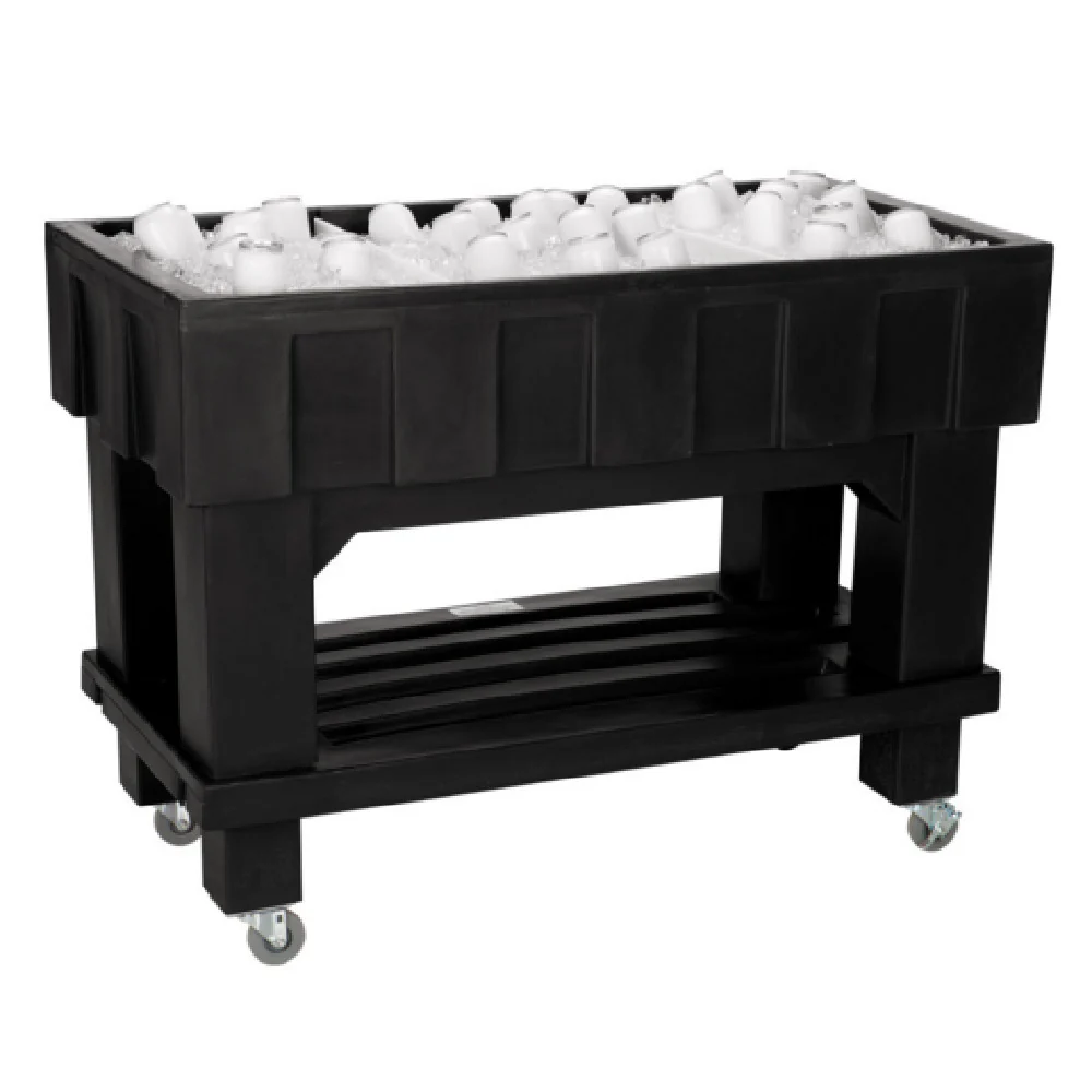 Iowa Rotocast Plastics Inc. 3151231 48 Inch Mobile Ice Display 120 Quart Capacity with Heavy Duty Drain Assembly Iowa Rotocast Plastics Inc. 3151231 48 Inch Mobile Ice Display 120 Quart Capacity with Heavy Duty Drain Assembly