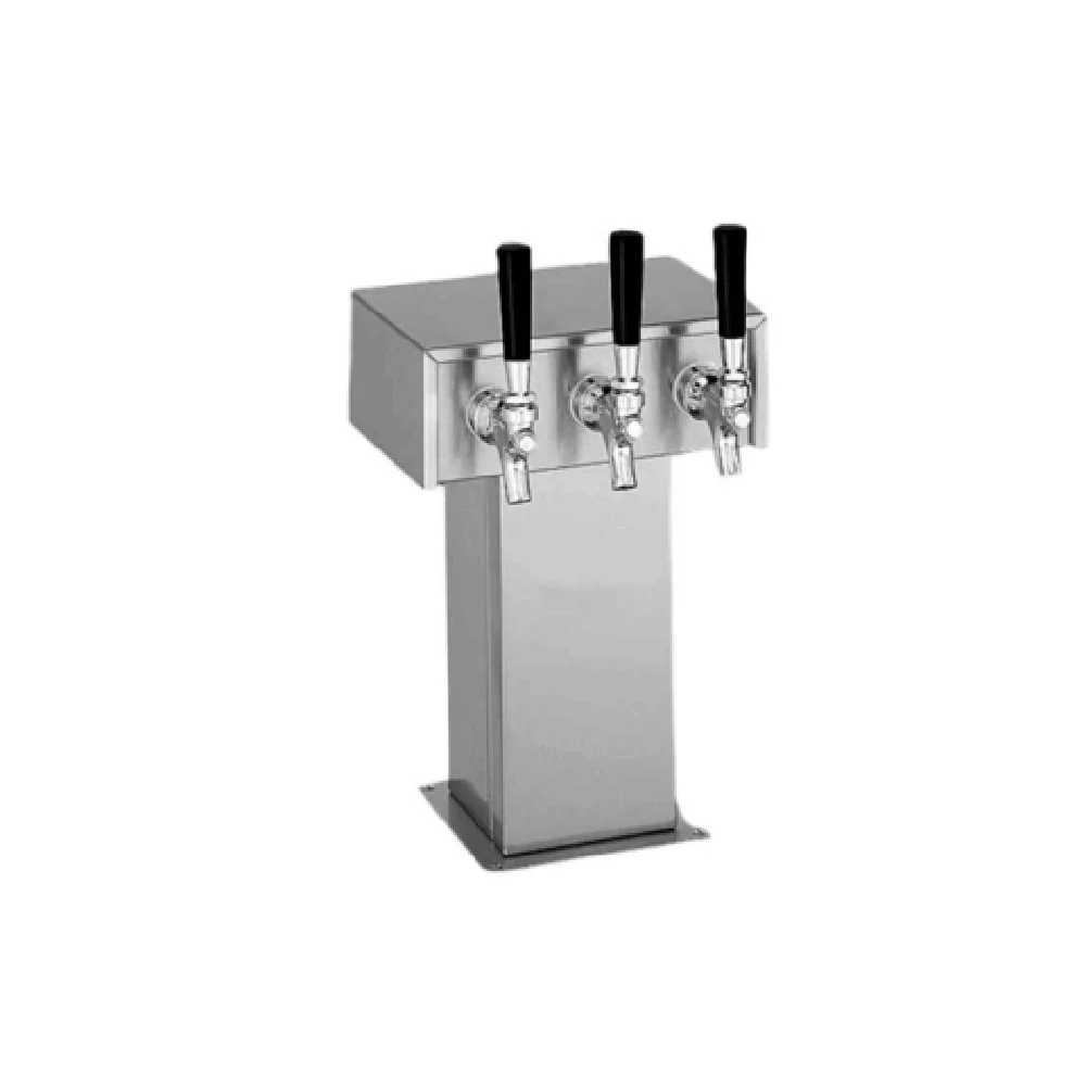 Perlick 4006-2B4 9-1/8 Inch Countertop Glycol Cooled Draft Beer Tower Stainless Steel with Dual Faucets