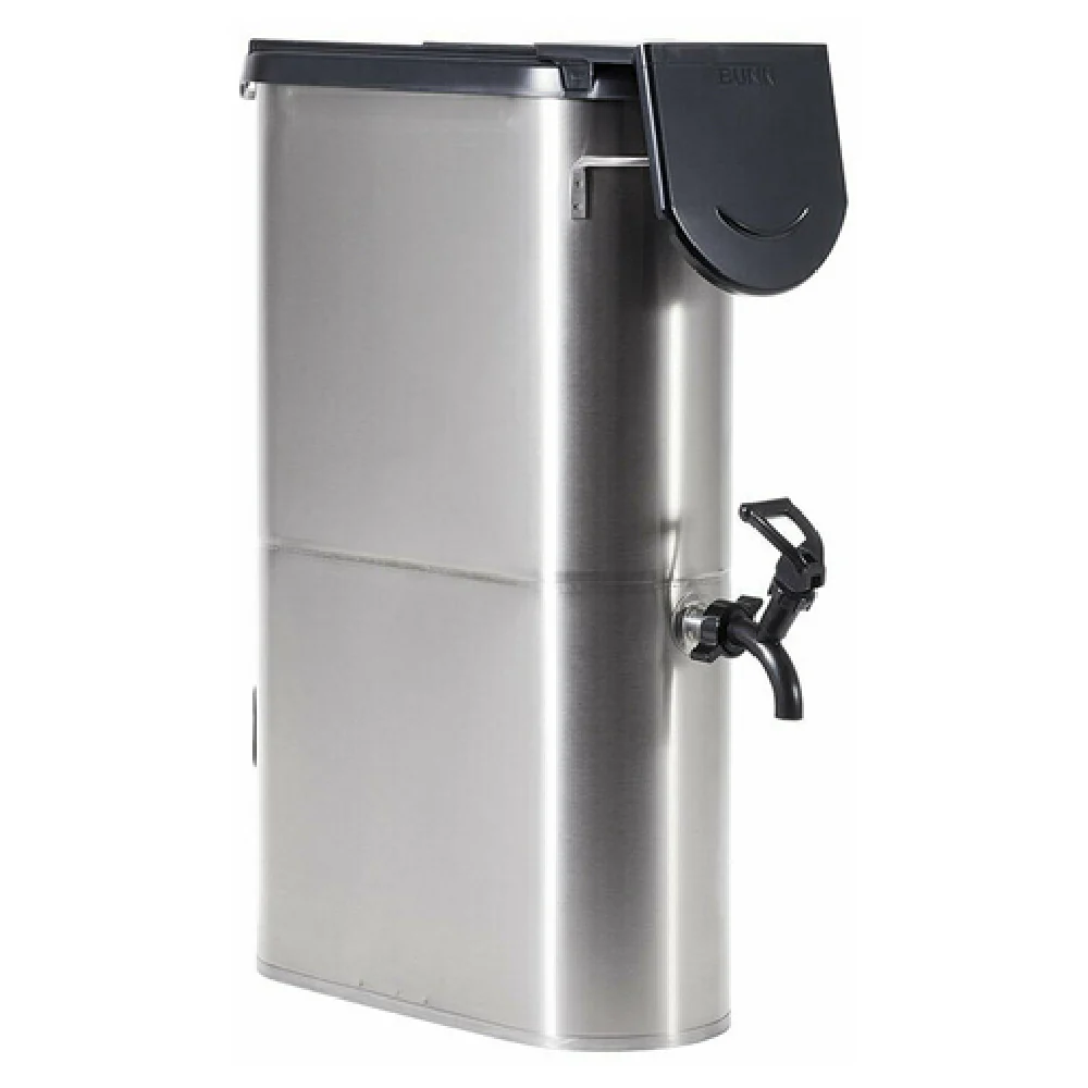 Bunn 39600.0083 6.3 Inch Iced Beverage Dispenser Low-profile 3.5 Gallon Stainless Steel with colored iced tea decal Bunn 39600.0083 6.3 Inch Iced Beverage Dispenser Low-profile 3.5 Gallon Stainless Steel with colored iced tea decal