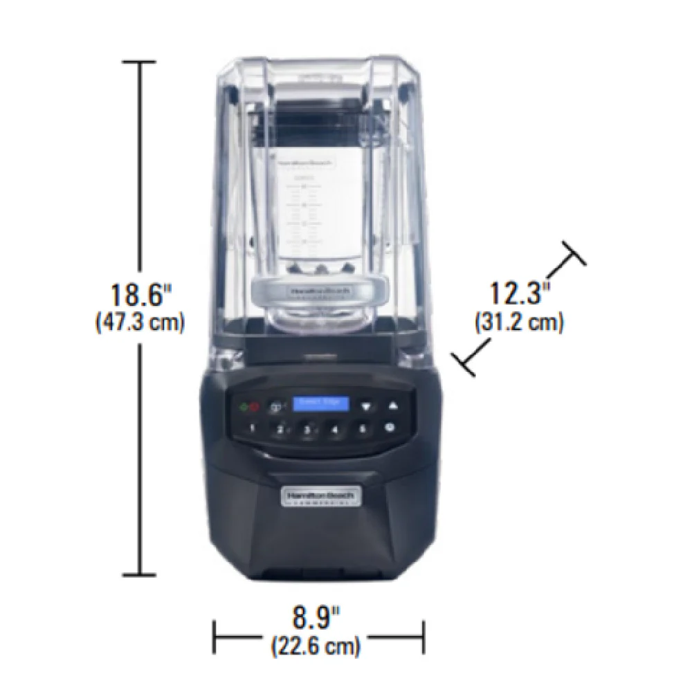 Hamilton Beach HBH855-CE 48 Oz Blender 3.5 HP Electric Commercial Stainless Steel with Quiet Shield