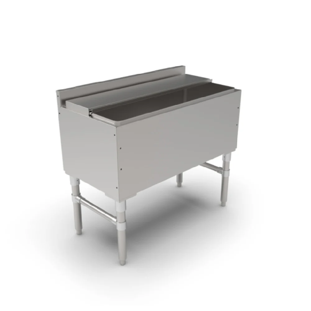 John Boos UBIB-1836-X 36 Inch Slim-Line Underbar Ice Bin Stainless Steel with Drain