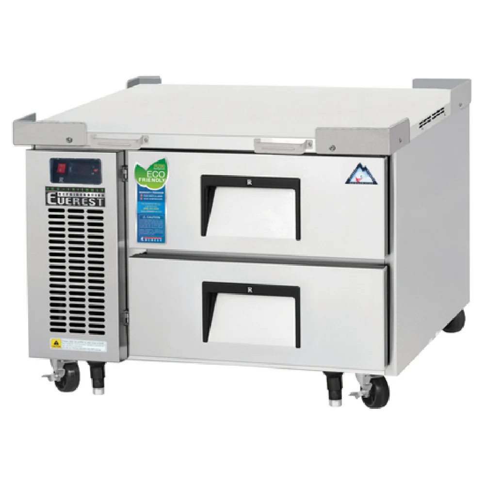 Everest Refrigeration ECB36D2 36 Inch Chef Base Refrigerator Self-contained and Stainless Steel 2 Drawers Everest Refrigeration ECB36D2 36 Inch Chef Base Refrigerator Self-contained and Stainless Steel 2 Drawers