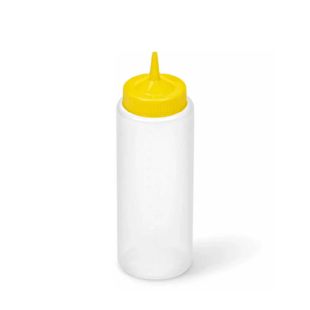 Vollrath 4932-1308 32 Oz Squeeze Bottle Dispenser Clear Polyethylene Yellow Cap