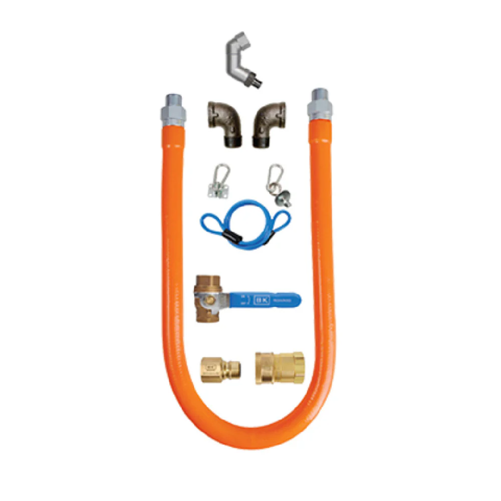 BK Resources BKG-GHC-10060-SW3 60 Inch Length Gas Connector Hose Kit with Quick Disconnect