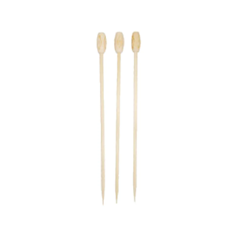 Town 51608T 3 Inch White Tiki Shape Ball Pick 25 Packs Foodservice