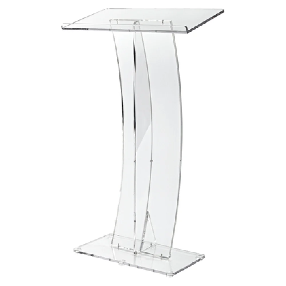 Alpine Industries ADI661-03-CLR 27 Inch Clear Acrylic Podium Lectern Floor Model with Slanted Top Alpine Industries ADI661-03-CLR 27 Inch Clear Acrylic Podium Lectern Floor Model with Slanted Top